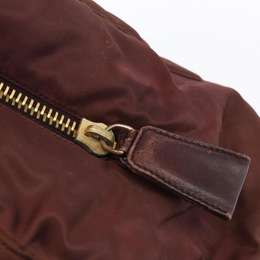 PRADA Chain Tote Bag Nylon Bordeaux Gold Auth ar13821 - Picture 10 of 16